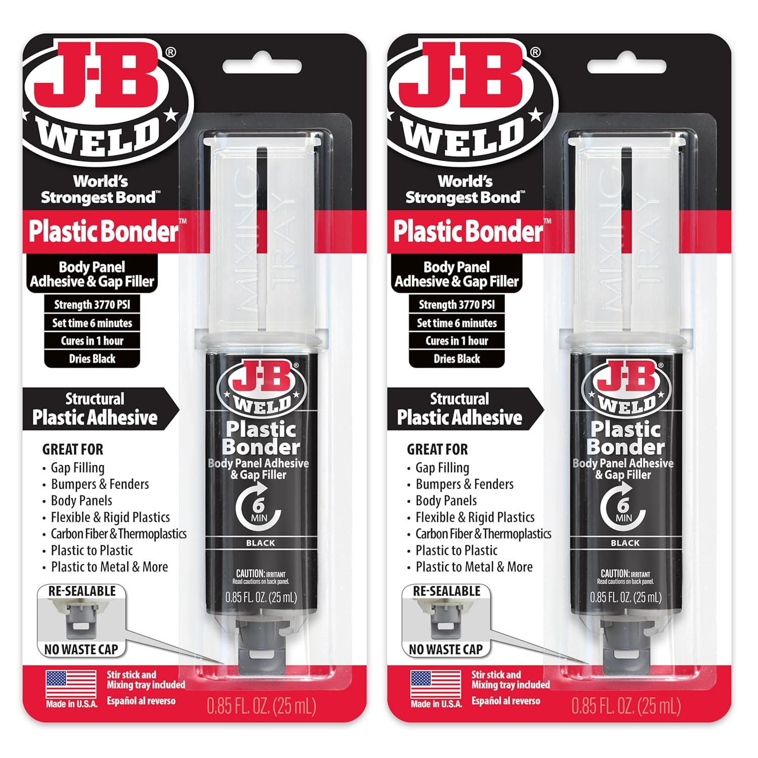 Black Plastic Epoxy Bonder – 2 Pack