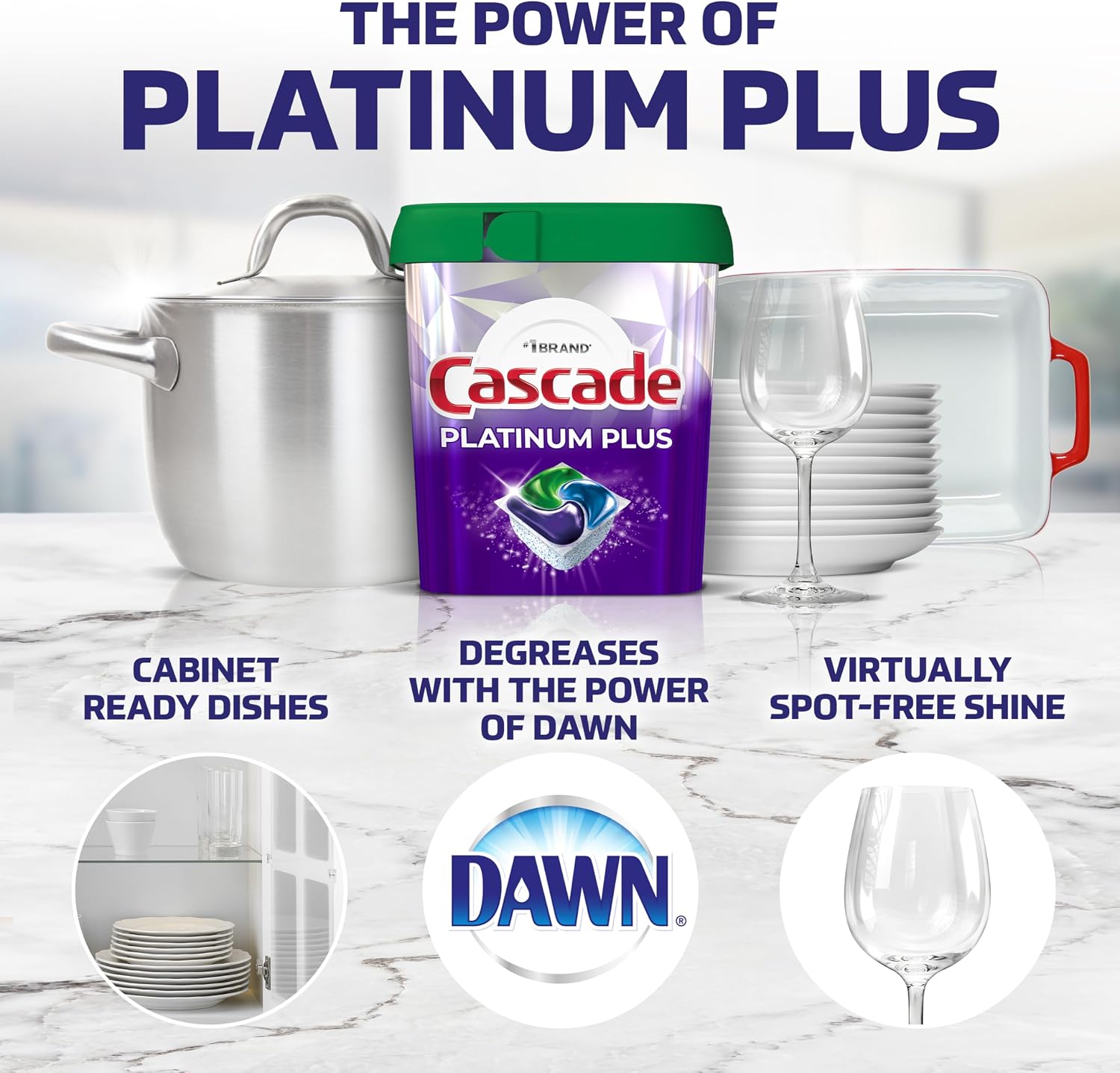 Platinum Plus Dishwasher Pods, Mountain, 62 Count
