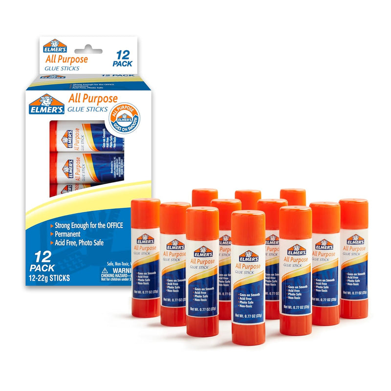 Washable Clear Glue Sticks – 22 g, 12 Pack