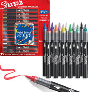 12-Color Acrylic Brush Marker Set