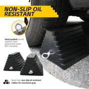 MaxxHaul Rubber Wheel Chocks – Heavy-Duty 2-Pack, 10" x 8" x 6"
