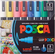 Opaque Paint Marker Set with Reversible Medium Tips – 8 Pack
