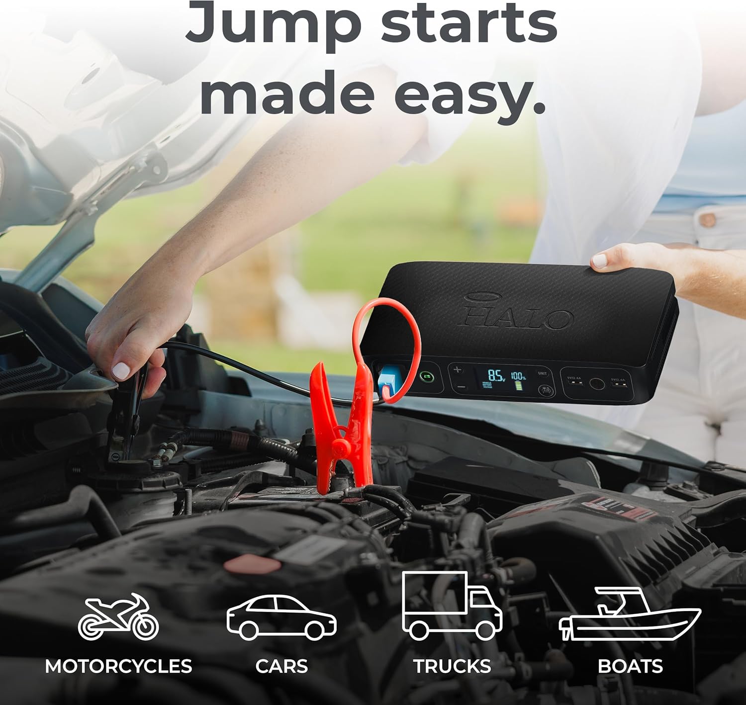 HALO Bolt Air 58830 Portable Jump Starter & Air Compressor