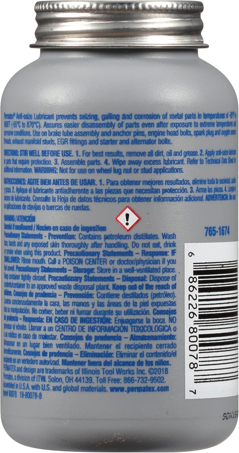 Anti-Seize Lubricant with Brush Top Bottle – 8 oz