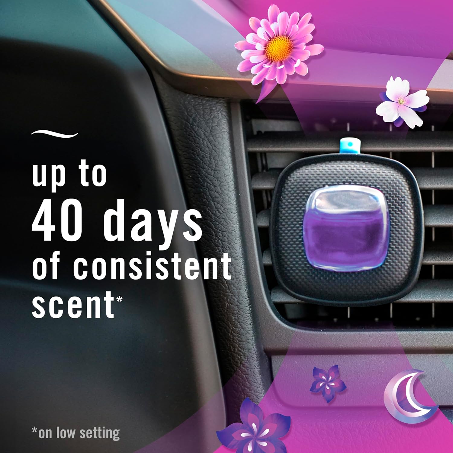 Febreze Car Vent Clips – Gain Moonlight Breeze, 3-Pack + Storage Case