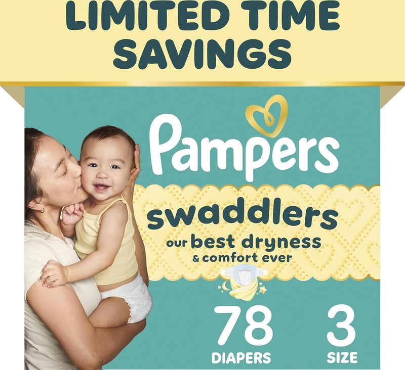Pampers Swaddlers Diapers Size 3 – 78 Count, Fragrance Free
