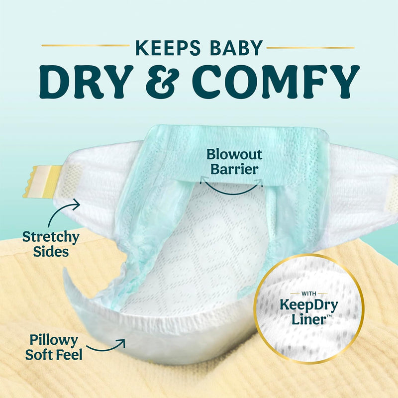 Fragrance-Free Hypoallergenic Baby Diapers – Size 2, 186 Count