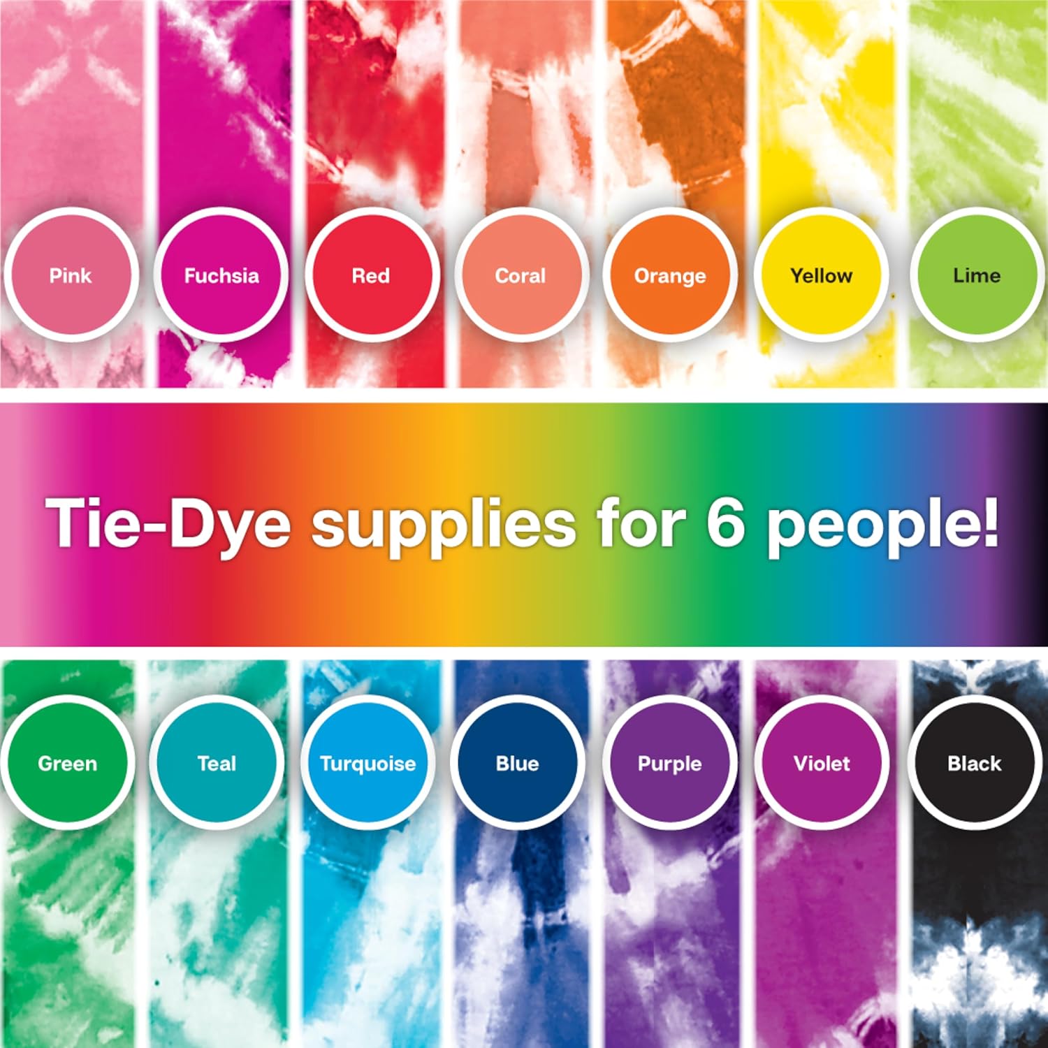 One-Step Tie-Dye Party Kit – 18 Bottles