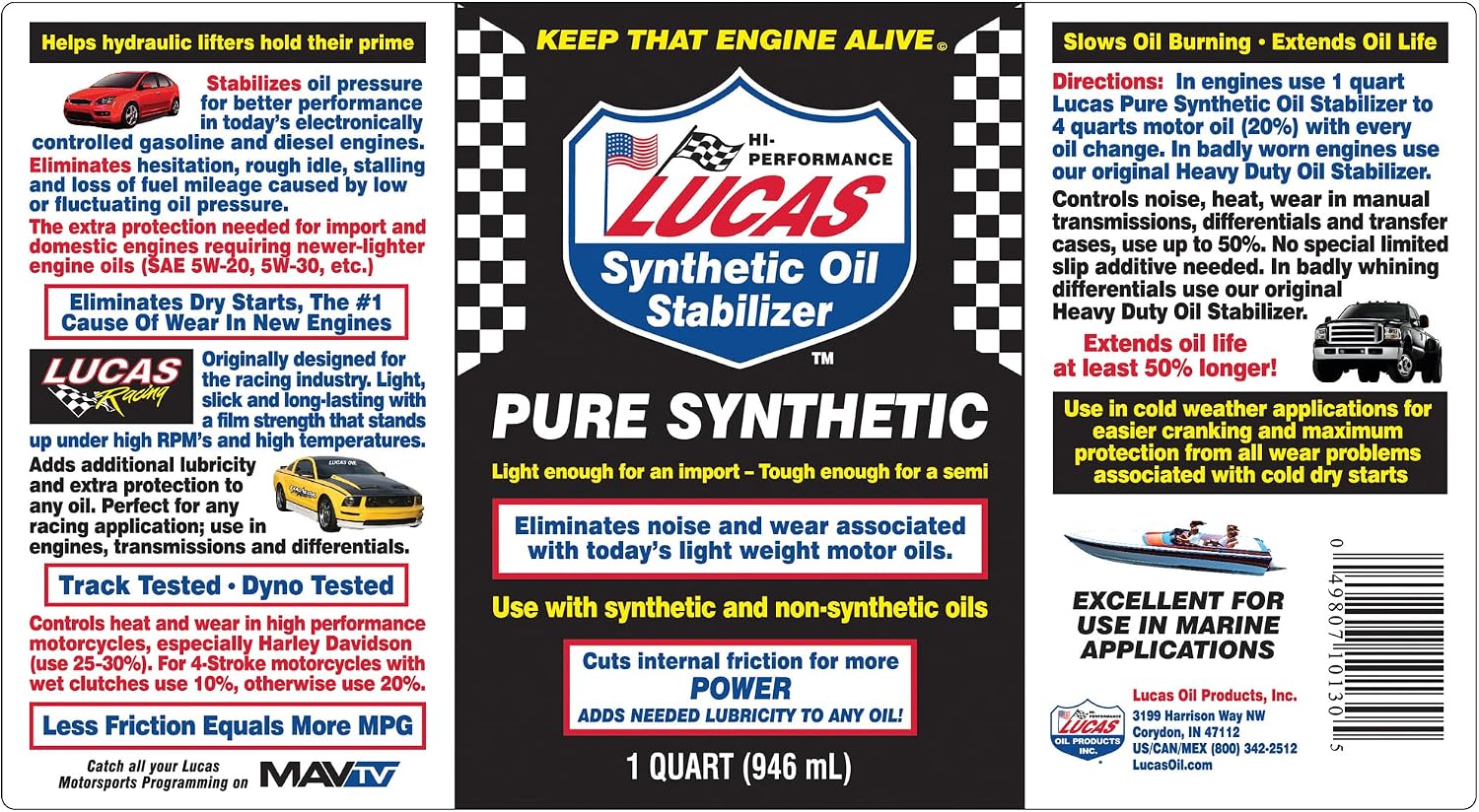 Pure Synthetic Oil Stabilizer – 1 Quart