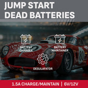 1.5A 6V/12V Automatic Battery Charger & Maintainer