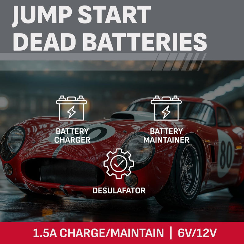 1.5A 6V/12V Automatic Battery Charger & Maintainer
