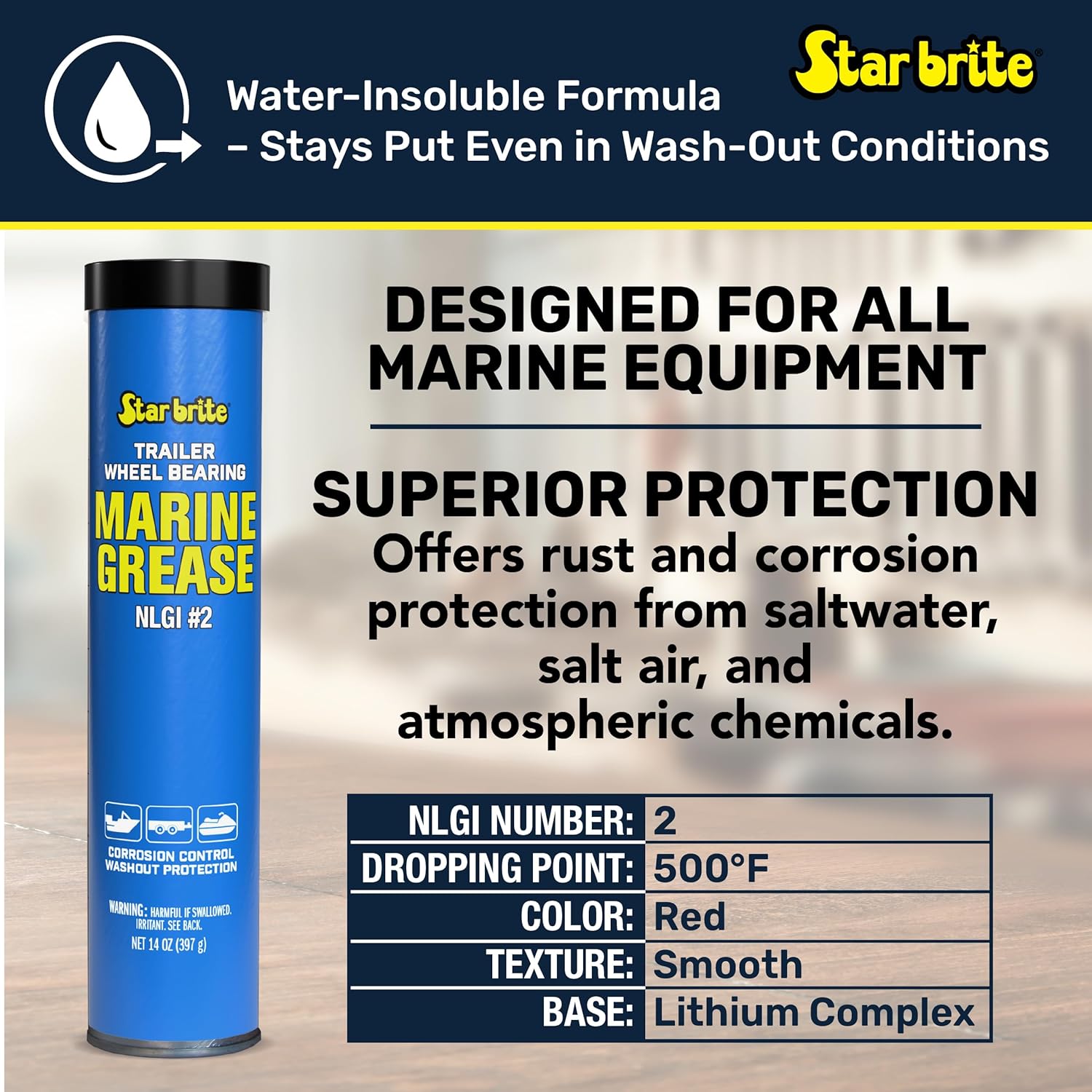 NLGI #2 Marine-Grade Trailer Wheel Bearing Grease