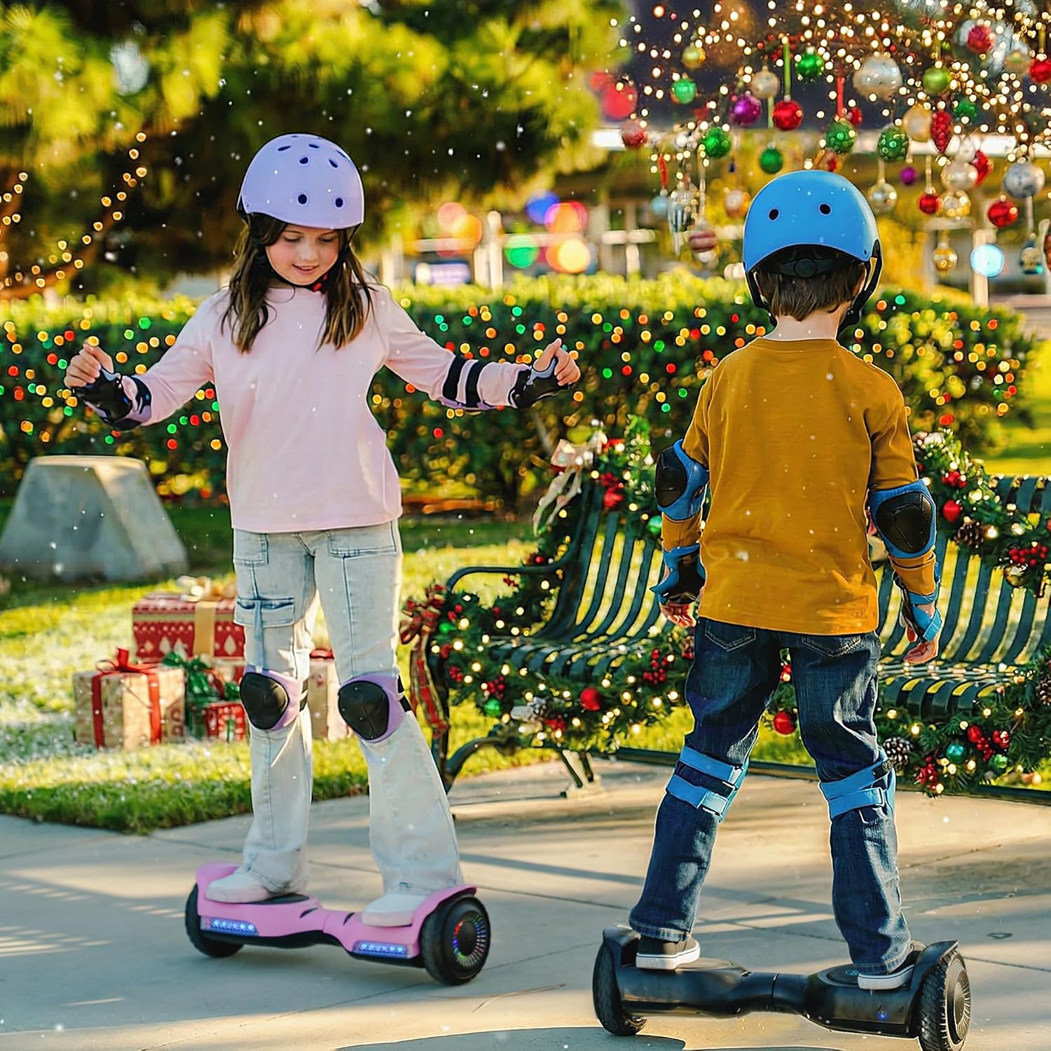 All-Terrain Self-Balancing Hoverboard with Bluetooth & LED Lights