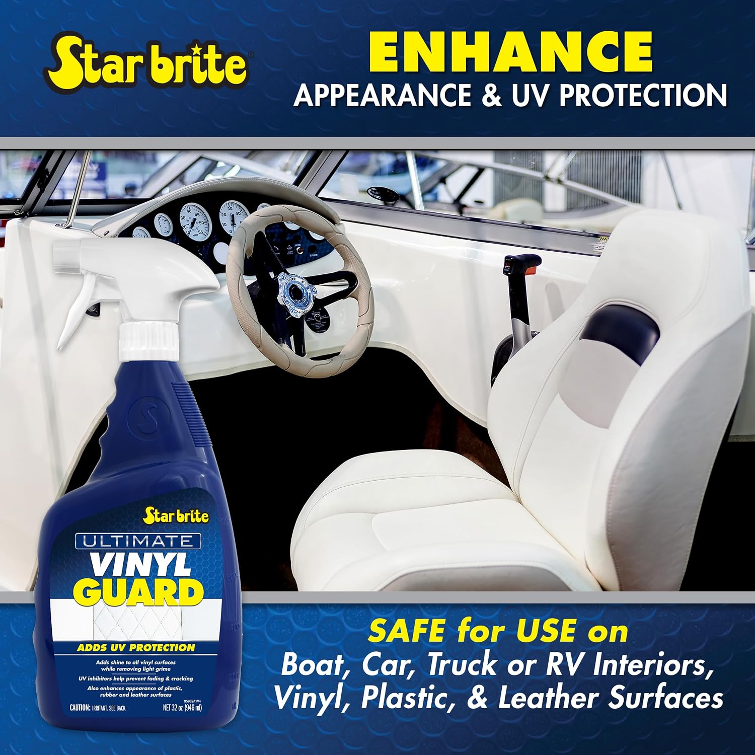 Vinyl, Leather, Plastic & Rubber Protectant Spray – 32 oz