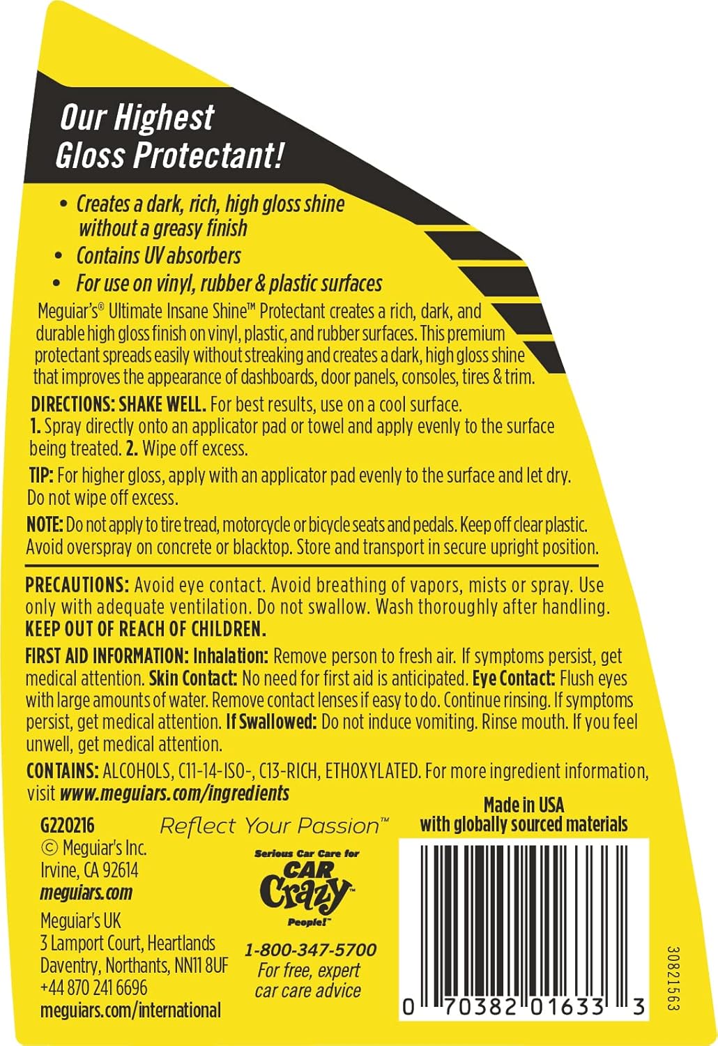 Meguiar's Ultimate Insane Shine Protectant Spray – 16 Oz