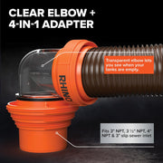 15-Ft Complete RV Sewer Hose Kit with Clear Elbow & Swivel Fittings