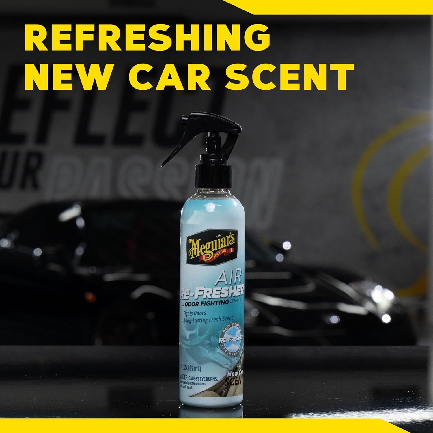 Meguiar’s Air Re-Fresher Odor Fighting Spray – New Car Scent, 8 Oz