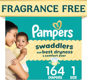 Pampers Swaddlers Diapers Size 1 – 164 Count, Fragrance Free