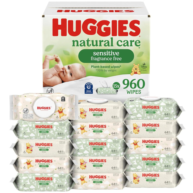 Huggies Natural Care Sensitive Baby Wipes – 960 Count, Unscented