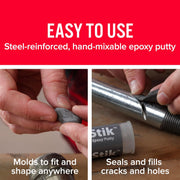 Steel Reinforced Epoxy Putty Stick – 2 Pack, Dark Grey