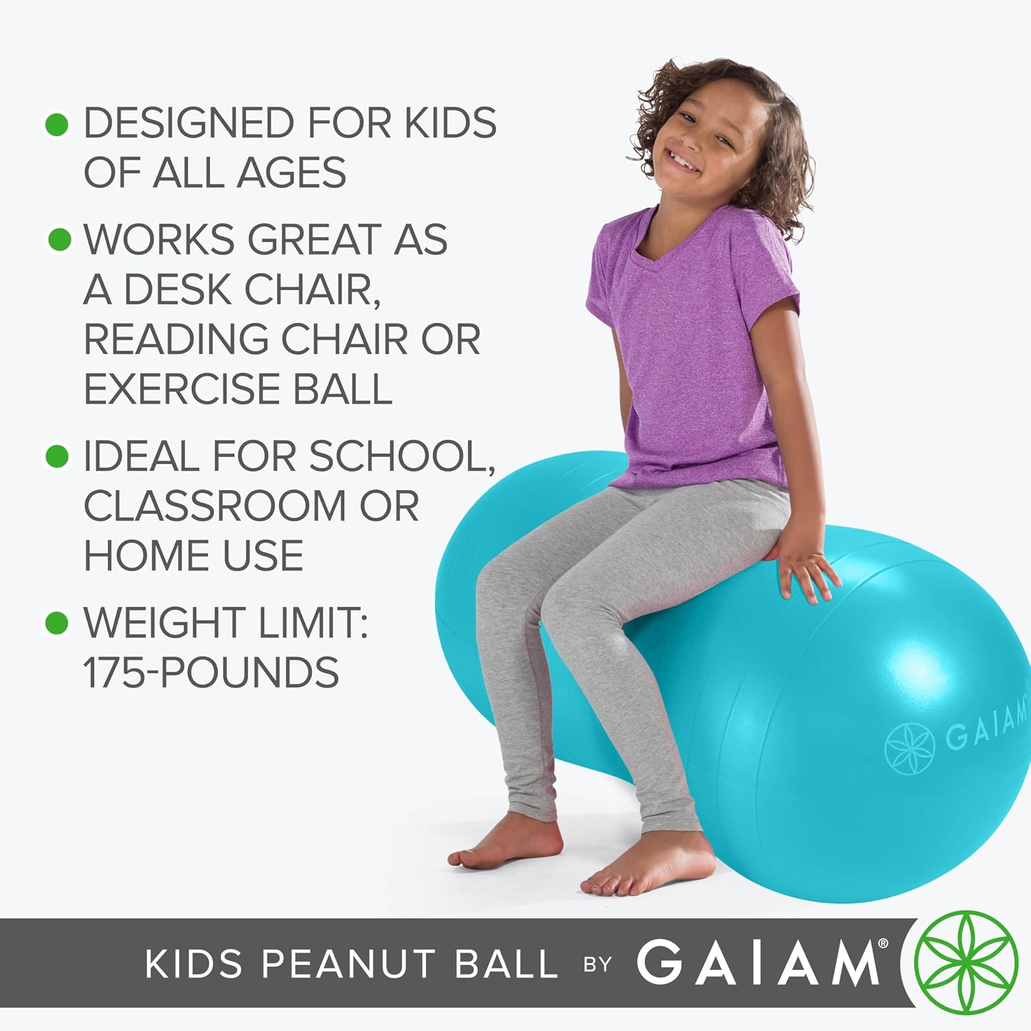 Gaiam Kids Peanut Ball Chair – Active Flexible Seating for Classroom & Home