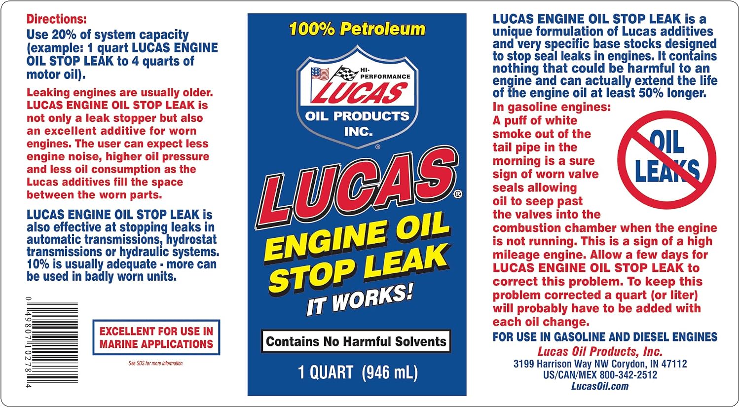 Engine Oil Stop Leak Treatment – 1 Quart