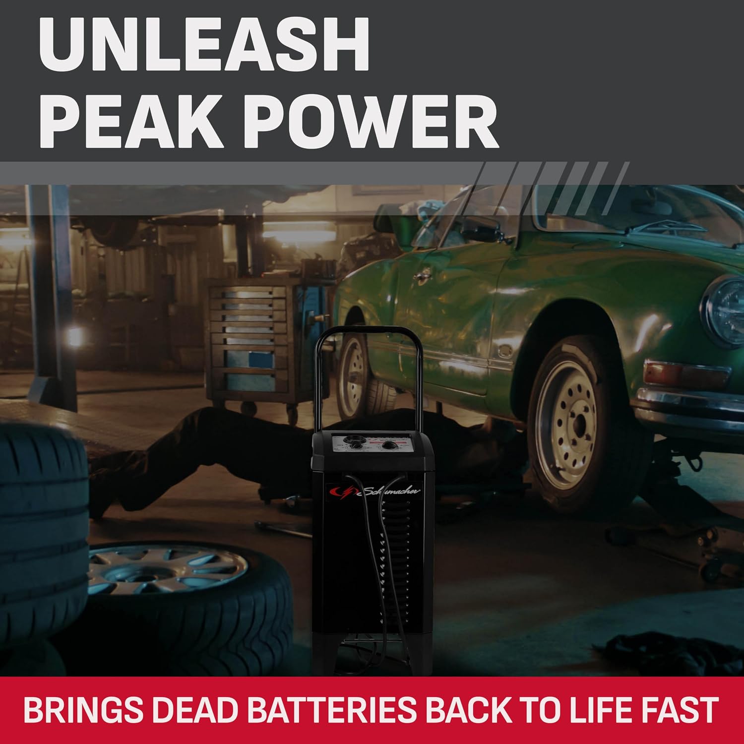 Wheeled 10A Car Battery Charger & Maintainer