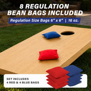 Solid Wood Cornhole Game Set with 8 Toss Bags
