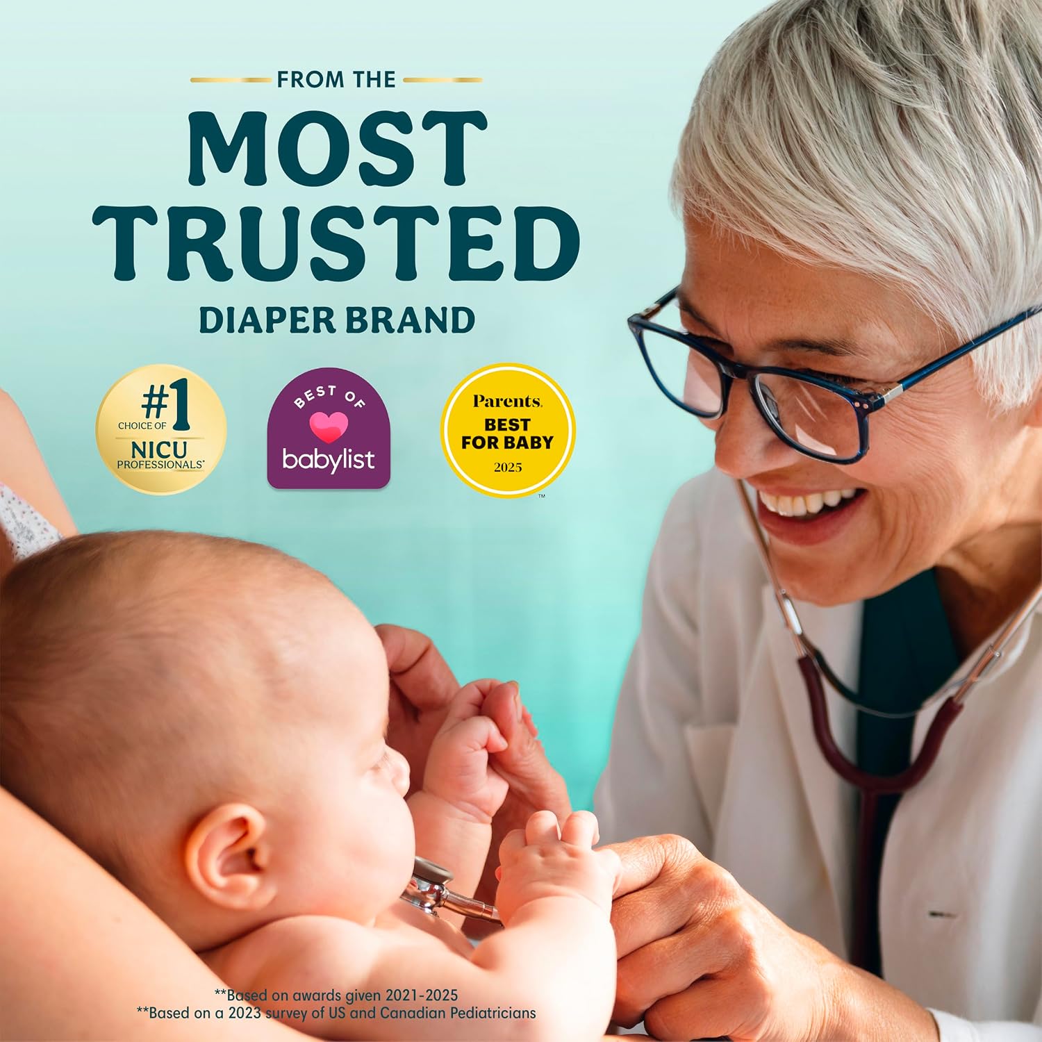 Fragrance-Free Hypoallergenic Baby Diapers – Size 1, 198 Count