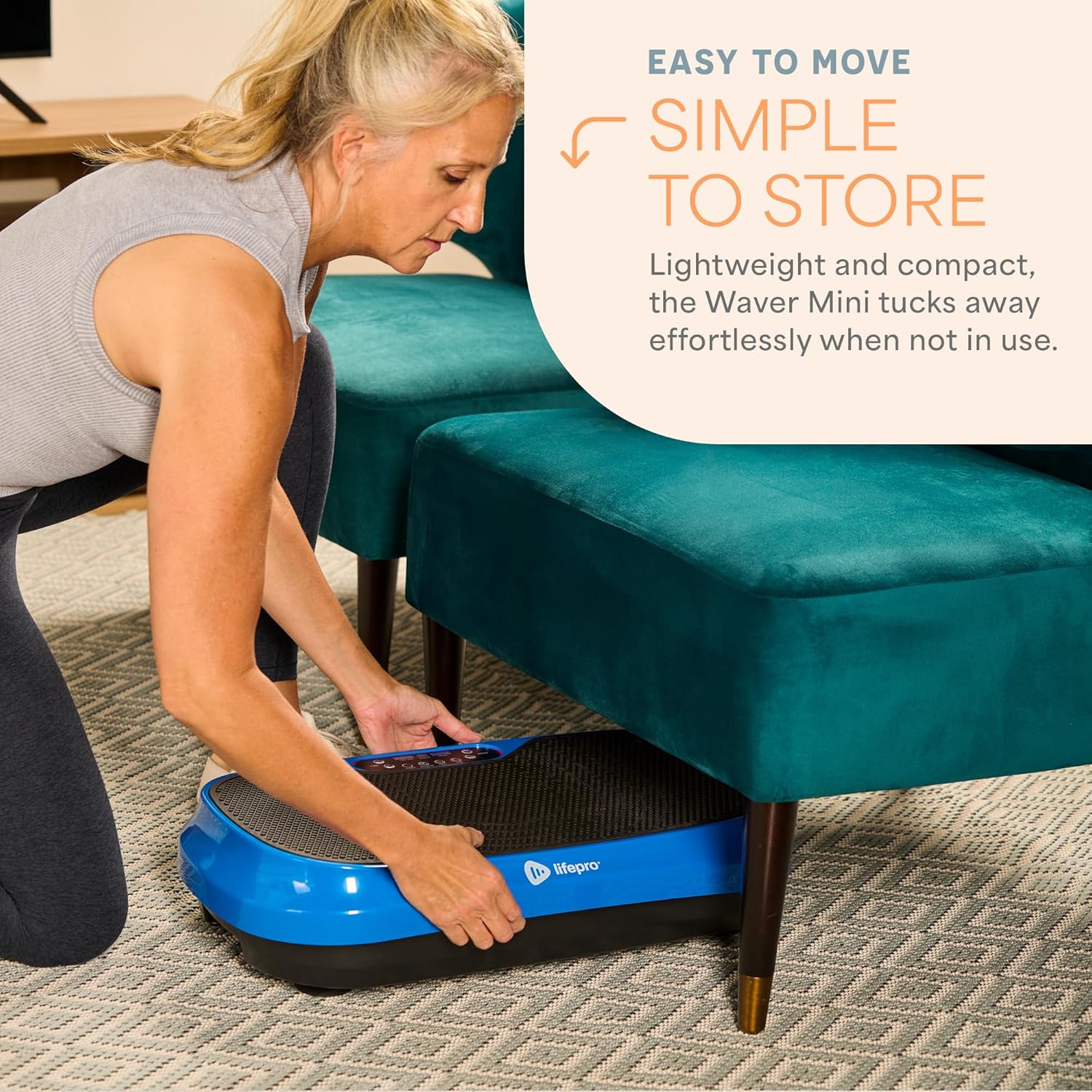 Compact Vibration Plate Exercise Machine with Resistance Bands