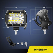 4-Inch 60W Triple-Row LED Off-Road Light Pods – 2 Pack