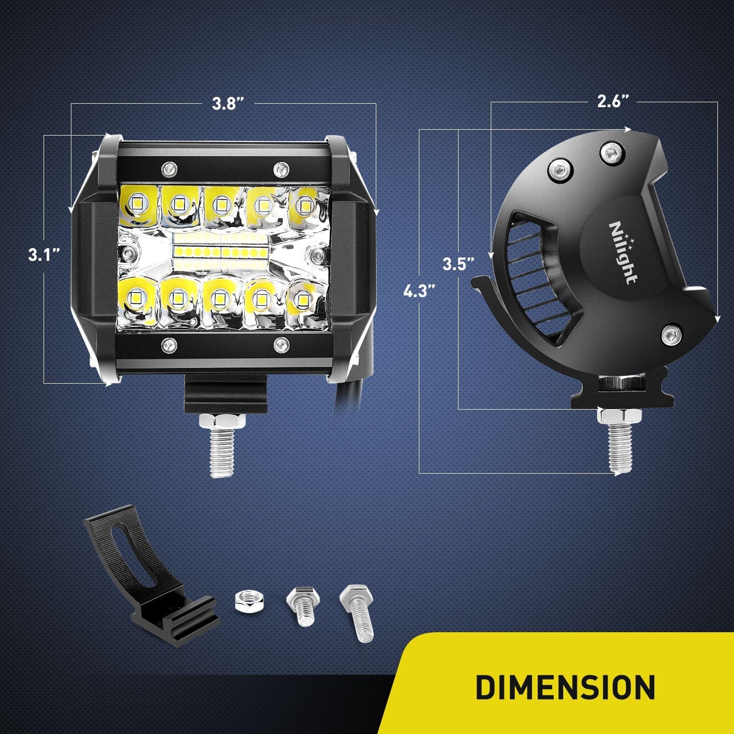 4-Inch 60W Triple-Row LED Off-Road Light Pods – 2 Pack