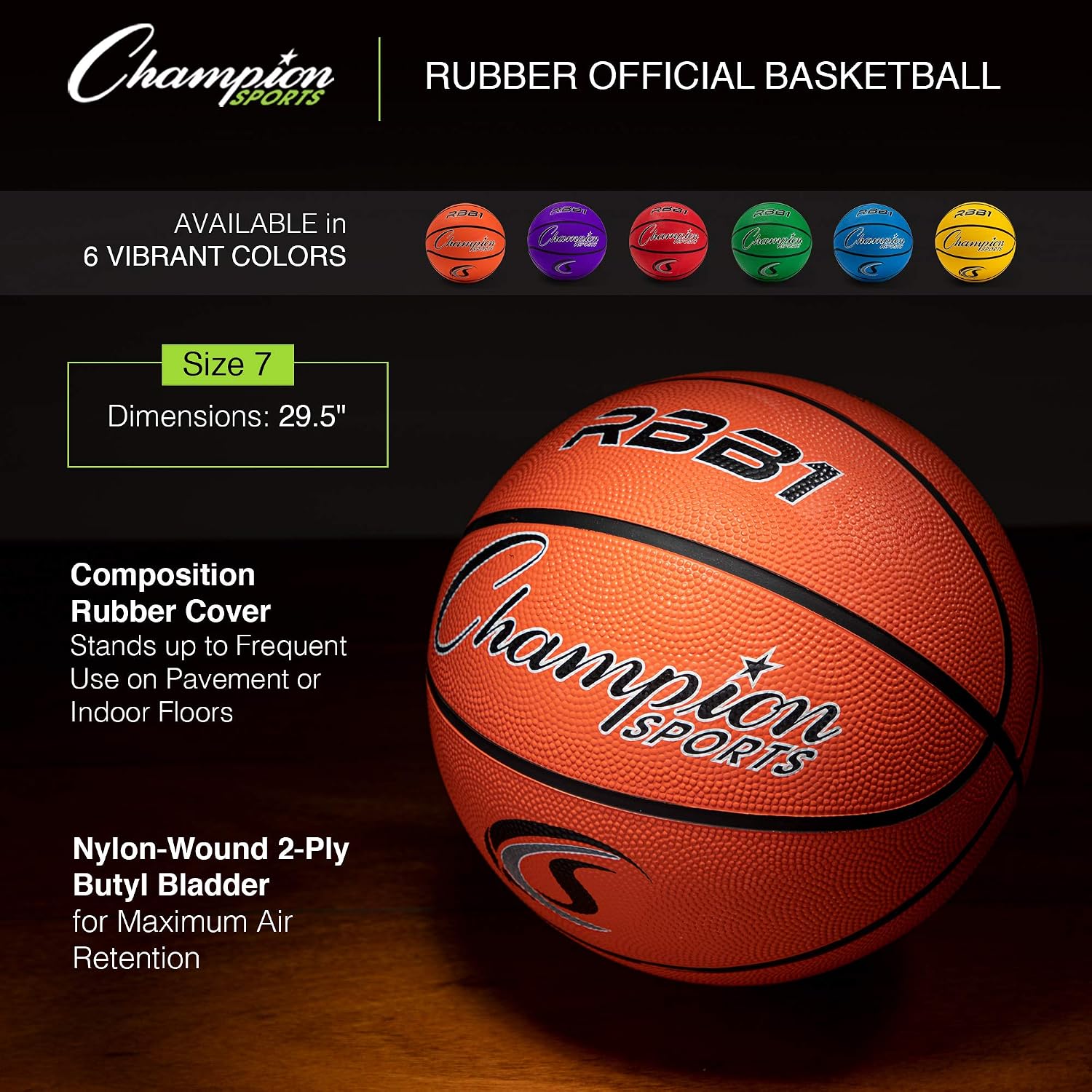 Rubber Basketball for Indoor & Outdoor Play