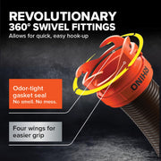 15-Ft Complete RV Sewer Hose Kit with Clear Elbow & Swivel Fittings
