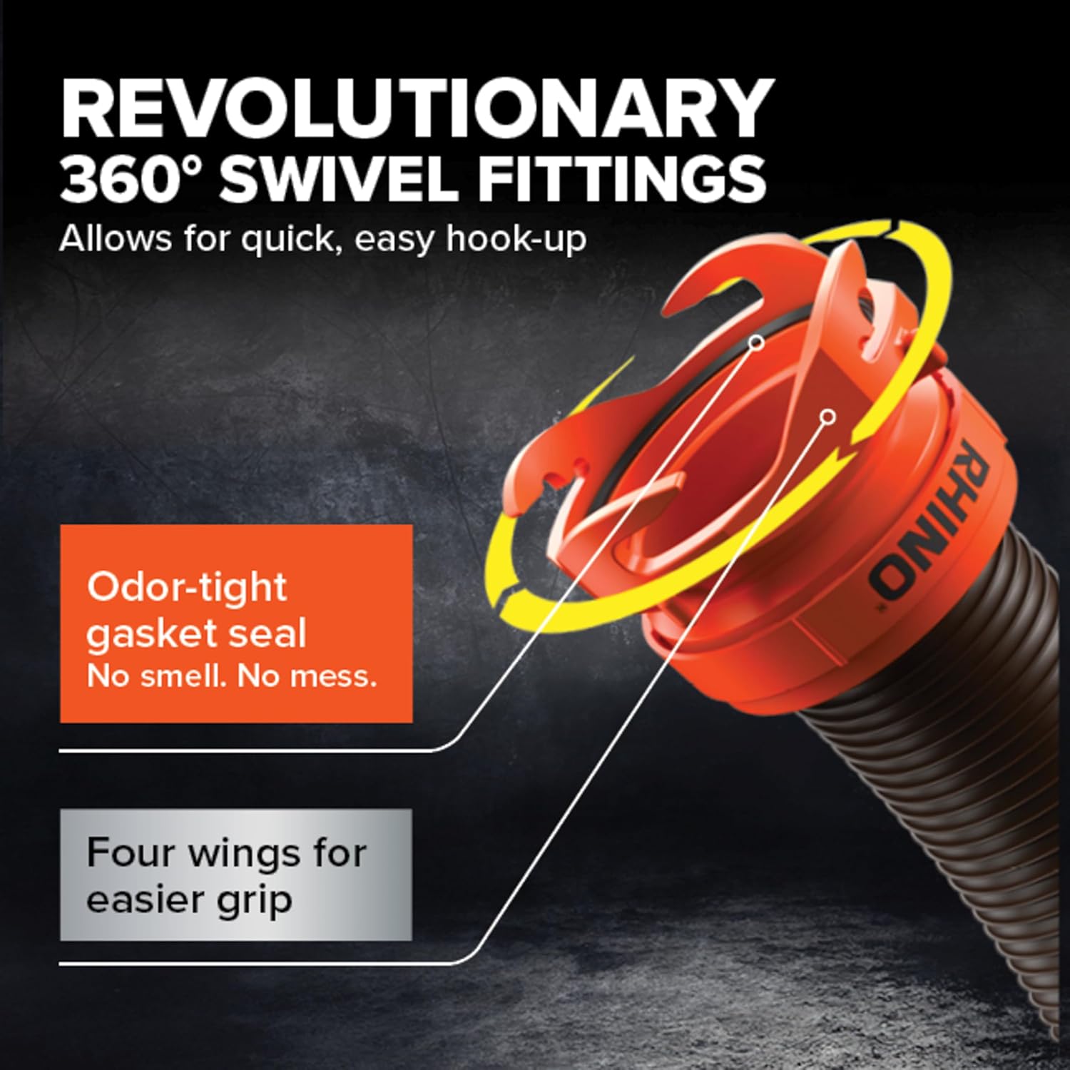 15-Ft Complete RV Sewer Hose Kit with Clear Elbow & Swivel Fittings