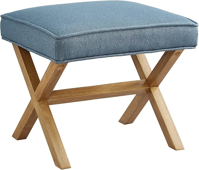 Modern Upholstered X Frame Ottoman