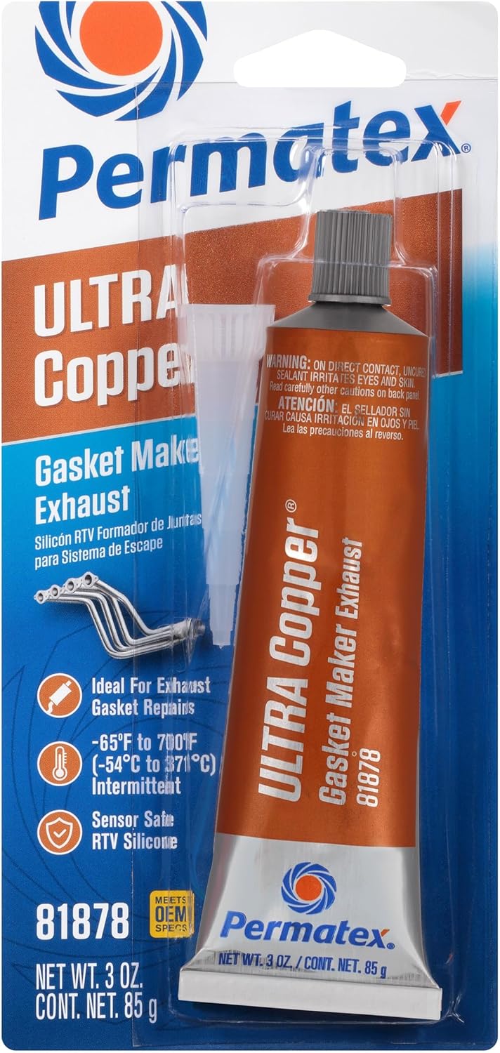 Maximum-Temperature Copper RTV Silicone Gasket Maker – 3 oz