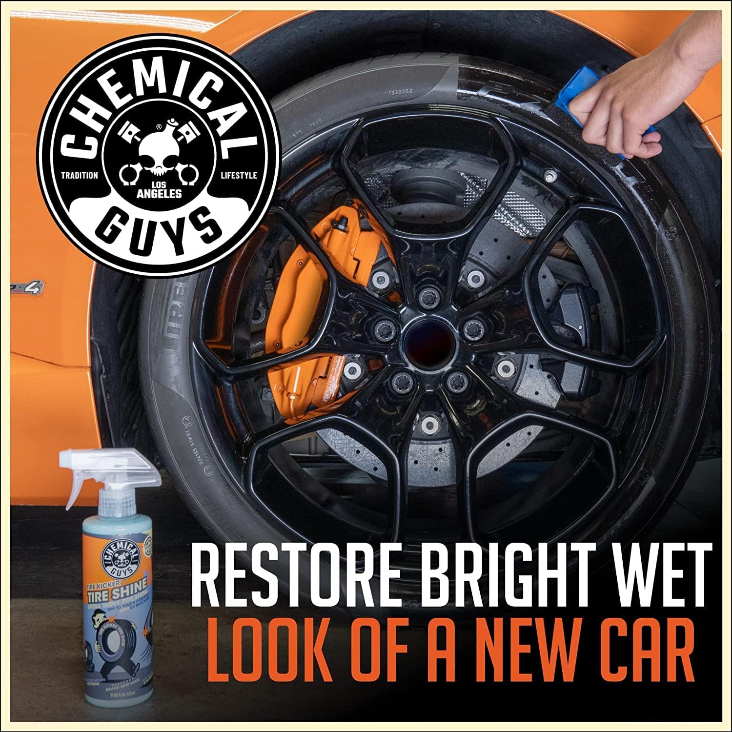 Chemical Guys Tire Kicker Extra Glossy Tire Shine – 16 Oz with Applicator