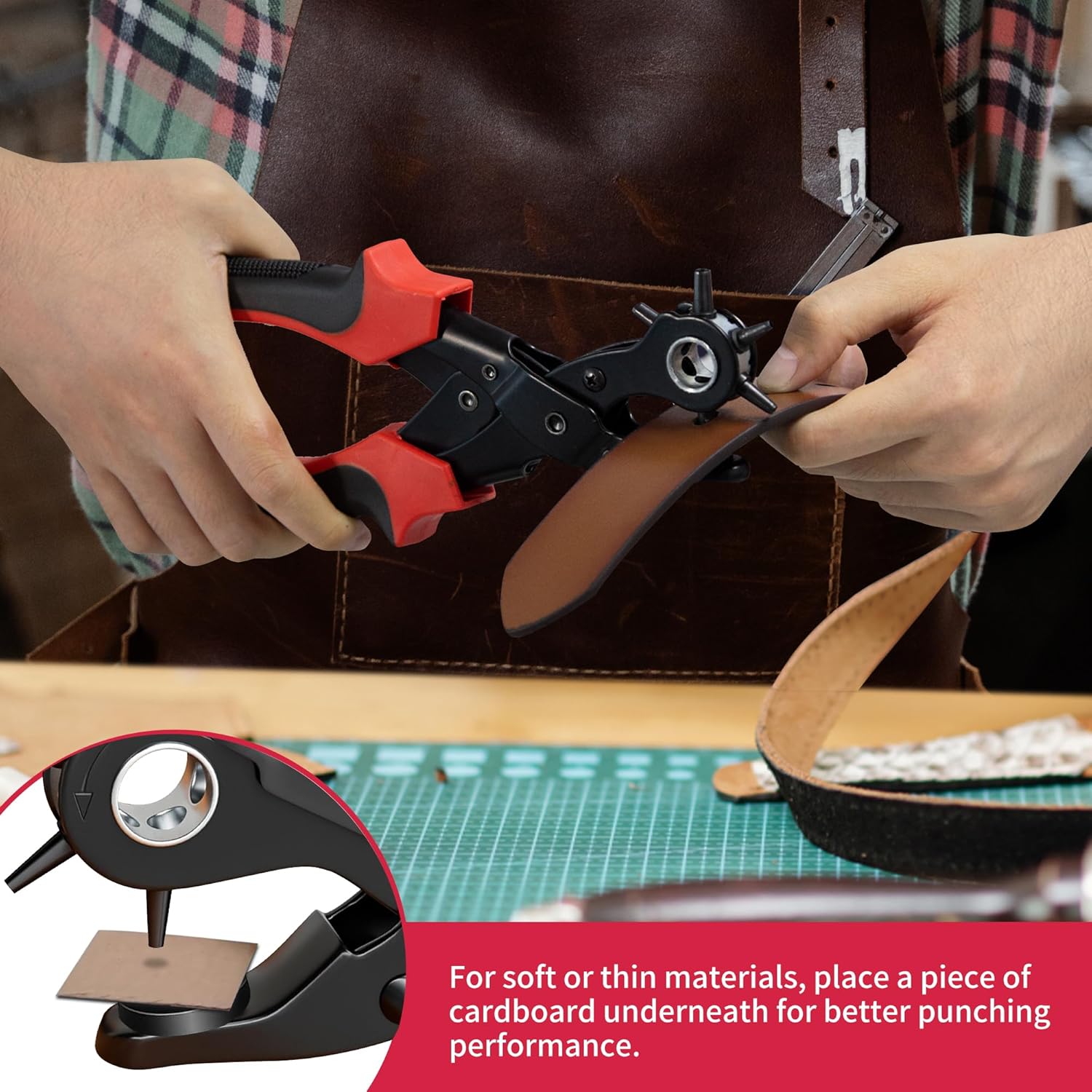 Heavy-Duty Revolving Leather Hole Punch Pliers