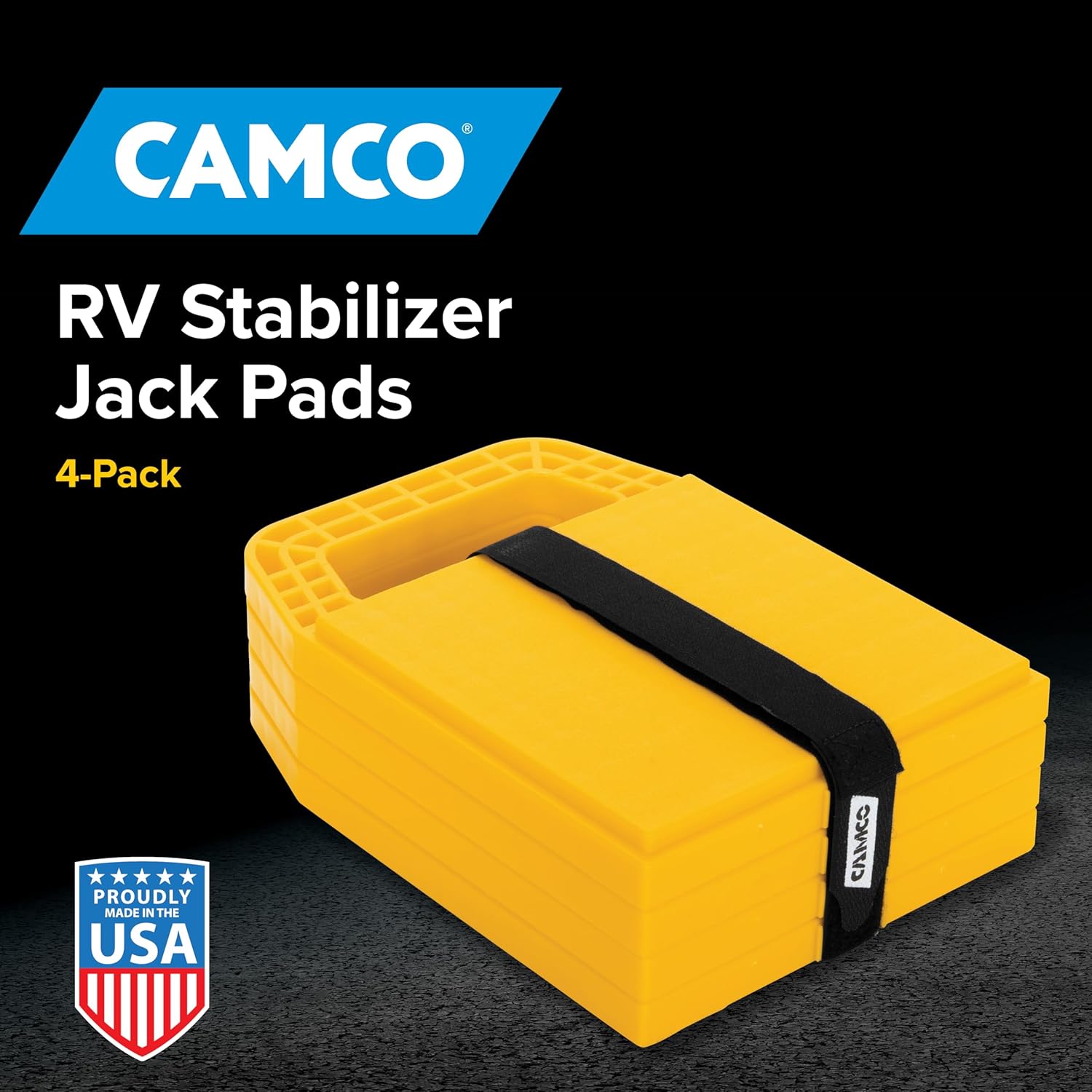 Camco RV Stabilizing Jack Pads – 4-Pack