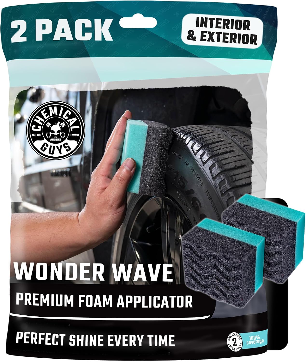 Chemical Guys Wonder Wave Durafoam Tire Shine Applicator Pads – 2-Pack