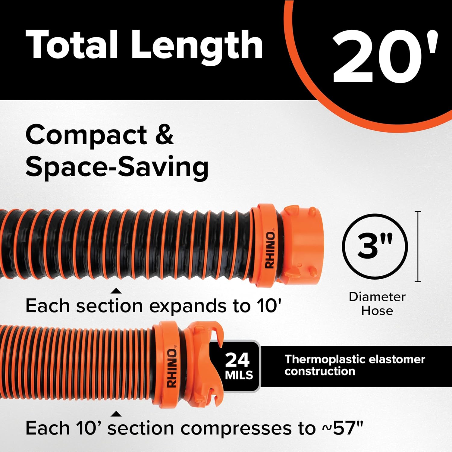 20-Foot Premium RV Sewer Hose Kit
