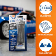 Permatex Ultra Grey RTV Silicone Gasket Maker – 3 Oz (82194)