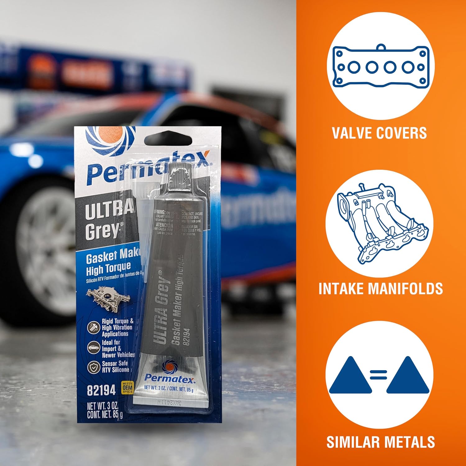 Permatex Ultra Grey RTV Silicone Gasket Maker – 3 Oz (82194)