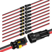 2-Pin 16AWG Waterproof Wire Connectors – 10 Pack