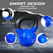 Yes4All Vinyl Coated Cast Iron Kettlebell