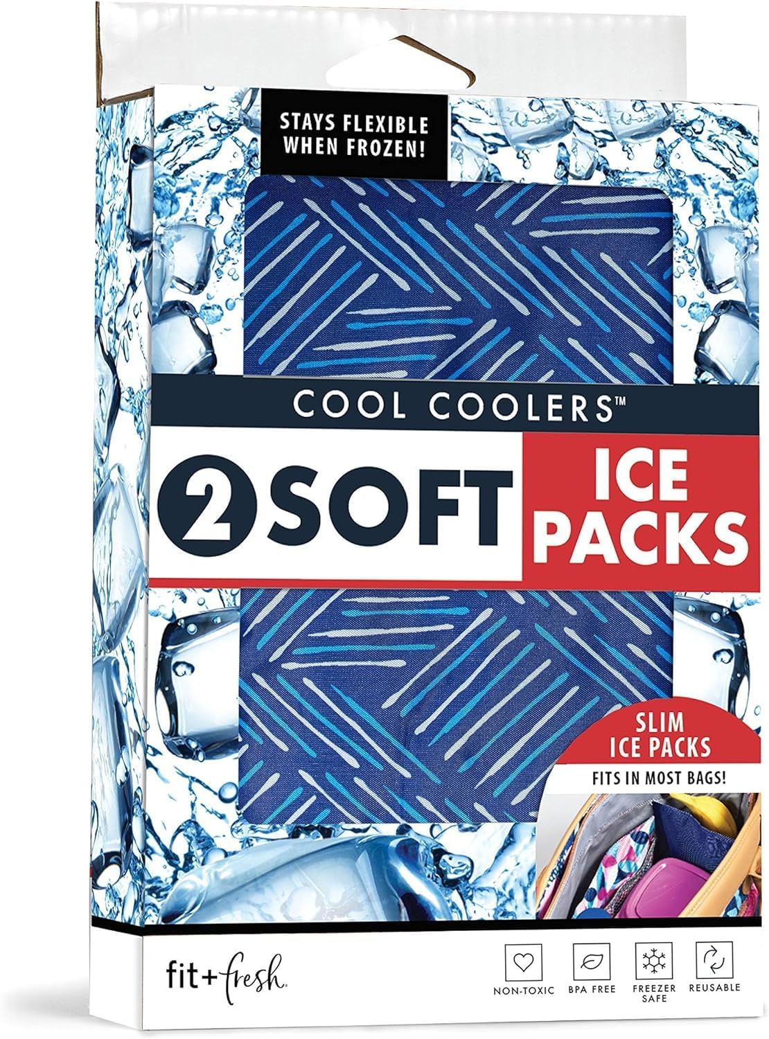 Reusable Soft Ice Packs for Lunch Bags (2 Pack)