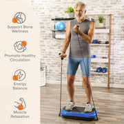 Compact Vibration Plate Exercise Machine with Resistance Bands