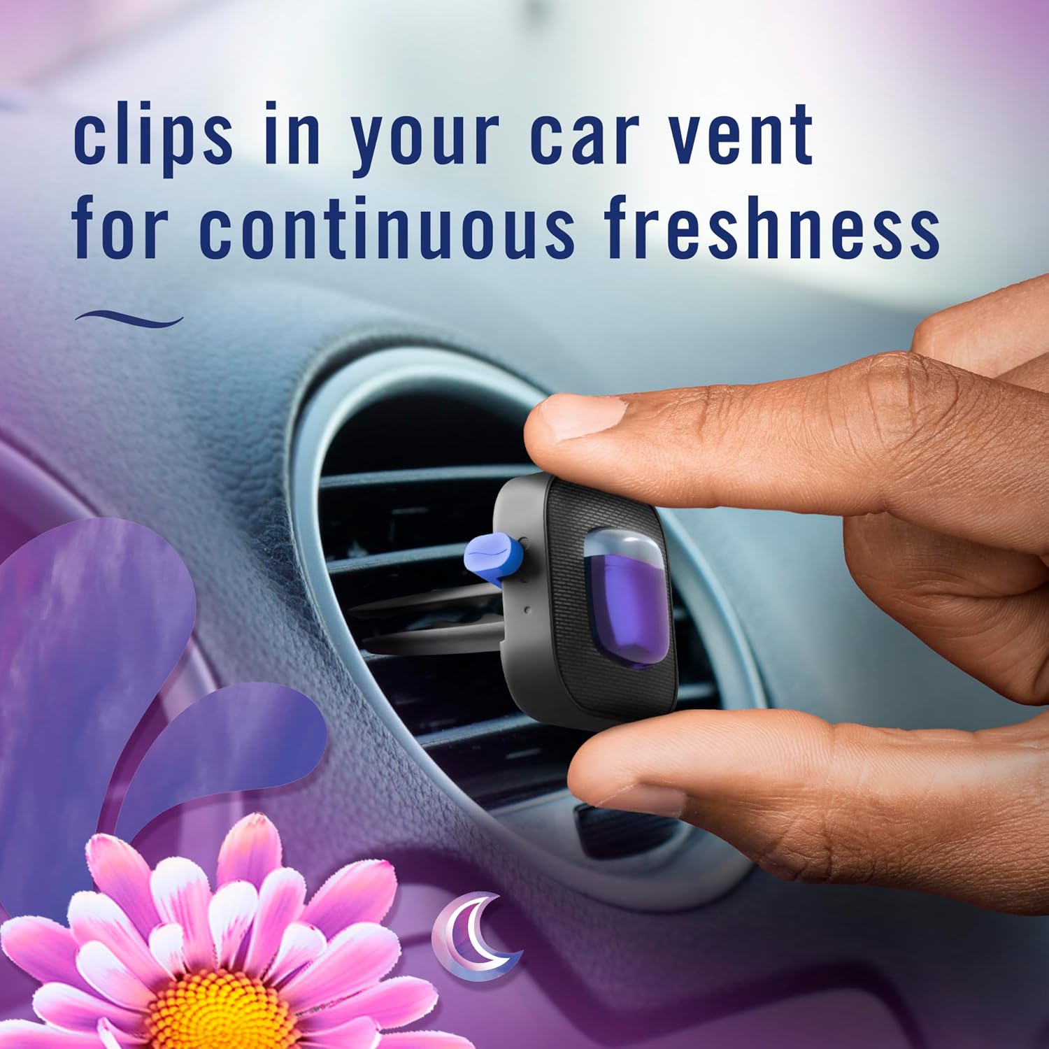 Febreze Car Vent Clips – Gain Moonlight Breeze, 3-Pack + Storage Case