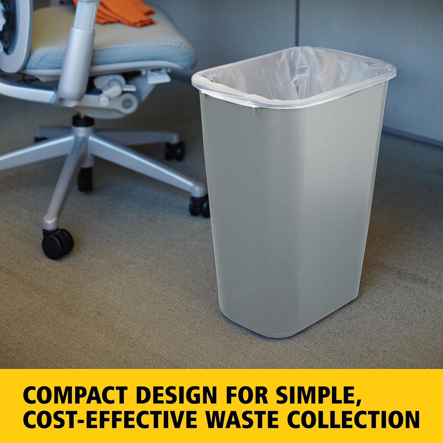Rectangular Deskside Wastebasket – 10.25 Gallon
